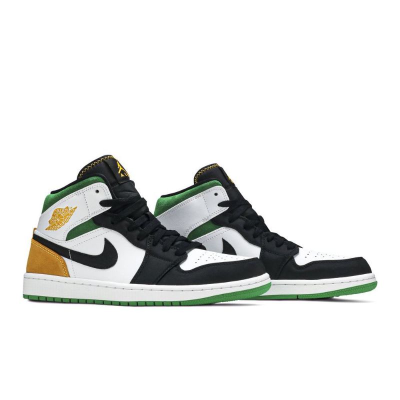 Ανδρικά Παπούτσια Air Jordan 1 Mid Se Λευκό Πορτοκαλί Μαύρο Πράσινο