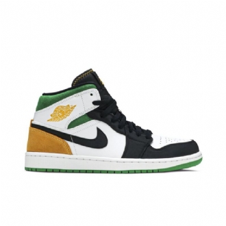 Ανδρικά Παπούτσια Air Jordan 1 Mid Se Λευκό Πορτοκαλί Μαύρο Πράσινο