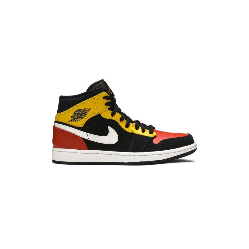 Ανδρικά Παπούτσια Air Jordan 1 Mid Se Μαύρα Κίτρινα Πορτοκαλί Λευκά