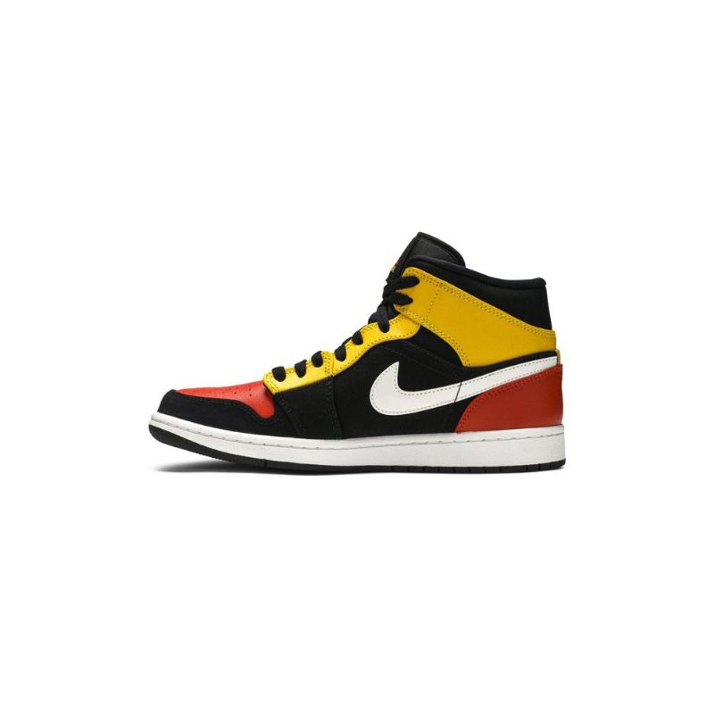 Ανδρικά Παπούτσια Air Jordan 1 Mid Se Μαύρα Κίτρινα Πορτοκαλί Λευκά