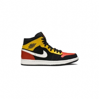 Ανδρικά Παπούτσια Air Jordan 1 Mid Se Μαύρα Κίτρινα Πορτοκαλί Λευκά