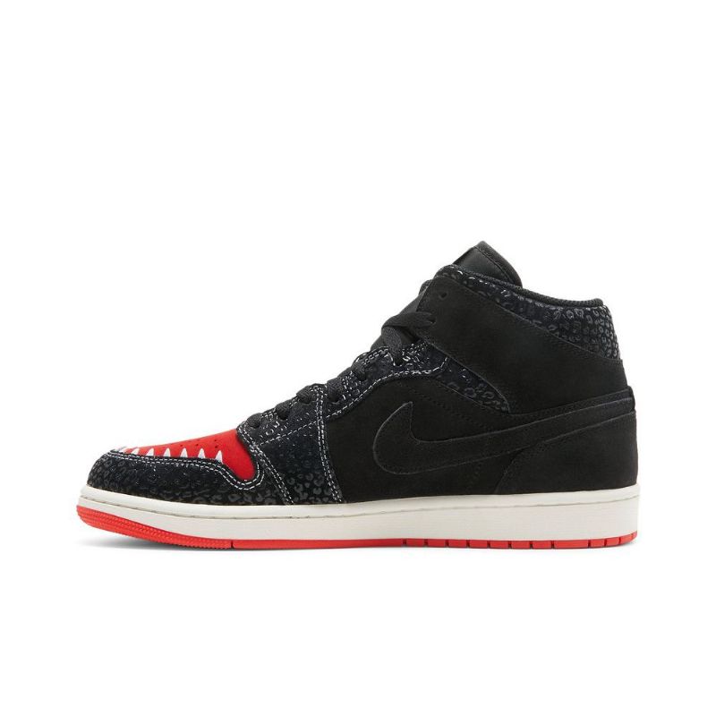Ανδρικά Παπούτσια Air Jordan 1 Mid Se Μαύρα Κόκκινα Πράσινα Χρυσά