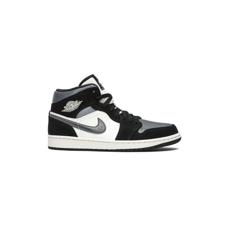 Ανδρικά Παπούτσια Air Jordan 1 Mid Se Μαύρα Λευκά Γκρι