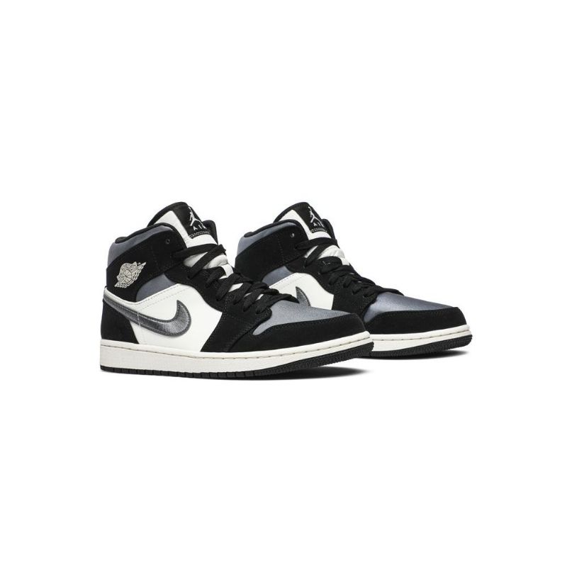 Ανδρικά Παπούτσια Air Jordan 1 Mid Se Μαύρα Λευκά Γκρι