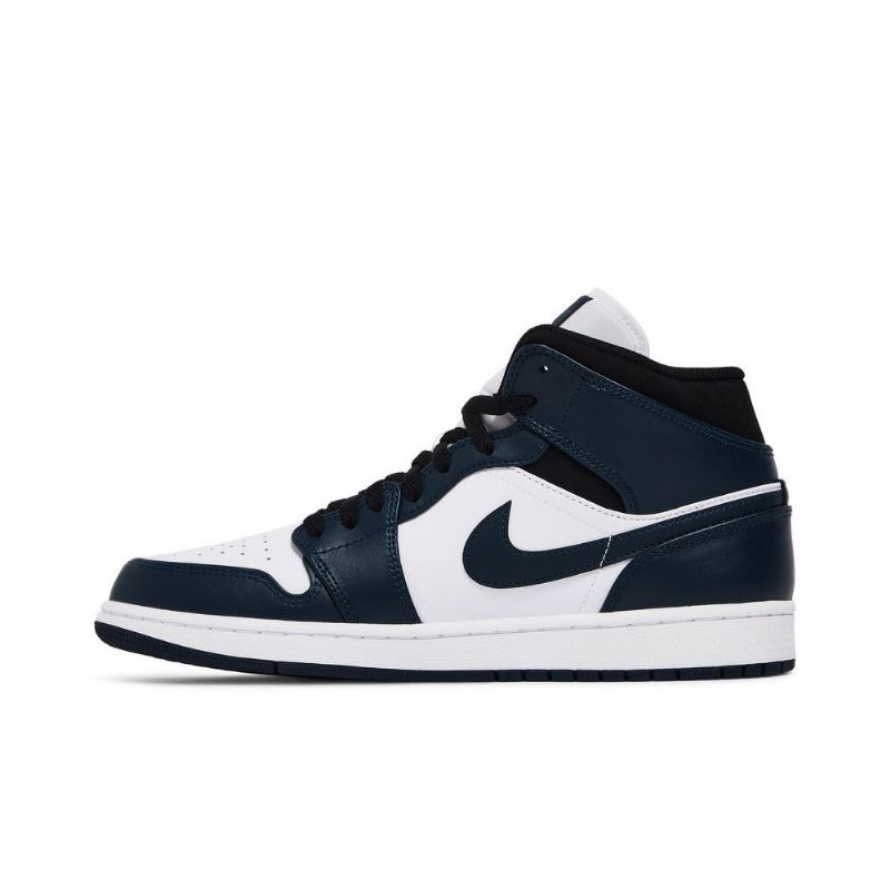 Ανδρικά Παπούτσια Air Jordan 1 Mid Σκούρο Μπλε Άσπρο Μαύρος