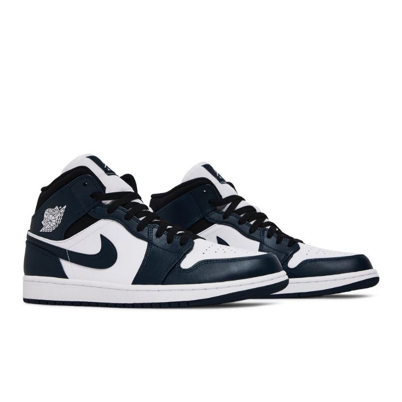 Ανδρικά Παπούτσια Air Jordan 1 Mid Σκούρο Μπλε Άσπρο Μαύρος
