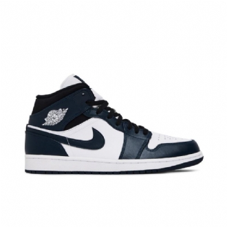 Ανδρικά Παπούτσια Air Jordan 1 Mid Σκούρο Μπλε Άσπρο Μαύρος