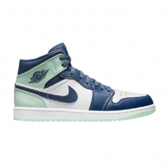 Ανδρικά Παπούτσια Air Jordan 1 Mid Σκούρο Μπλε Πράσινος Άσπρο