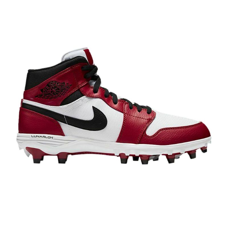 Ανδρικά Παπούτσια Air Jordan 1 Mid Td Cleat Λευκό Κόκκινο Μαύρο