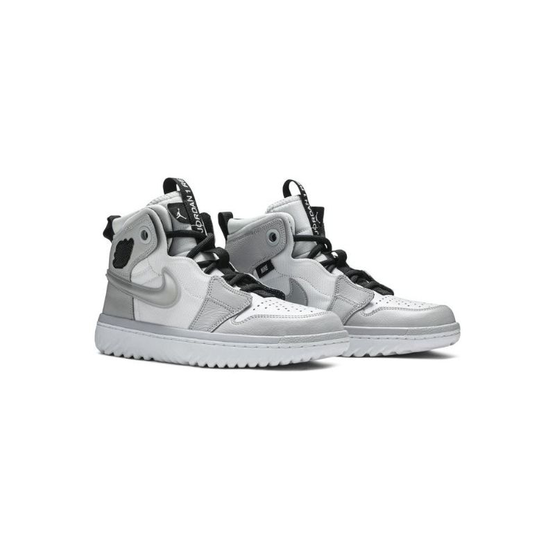 Ανδρικά Παπούτσια Air Jordan 1 React High Άσπρο Γκρί Μαύρος