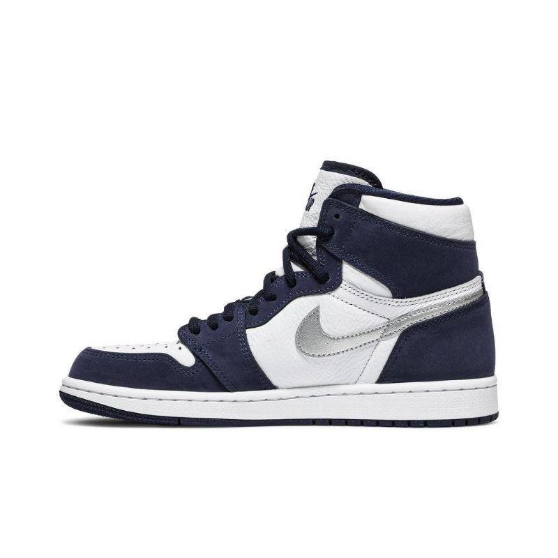Ανδρικά Παπούτσια Air Jordan 1 Retro High Co.jp Άσπρο Σκούρο Μπλε Ασήμι