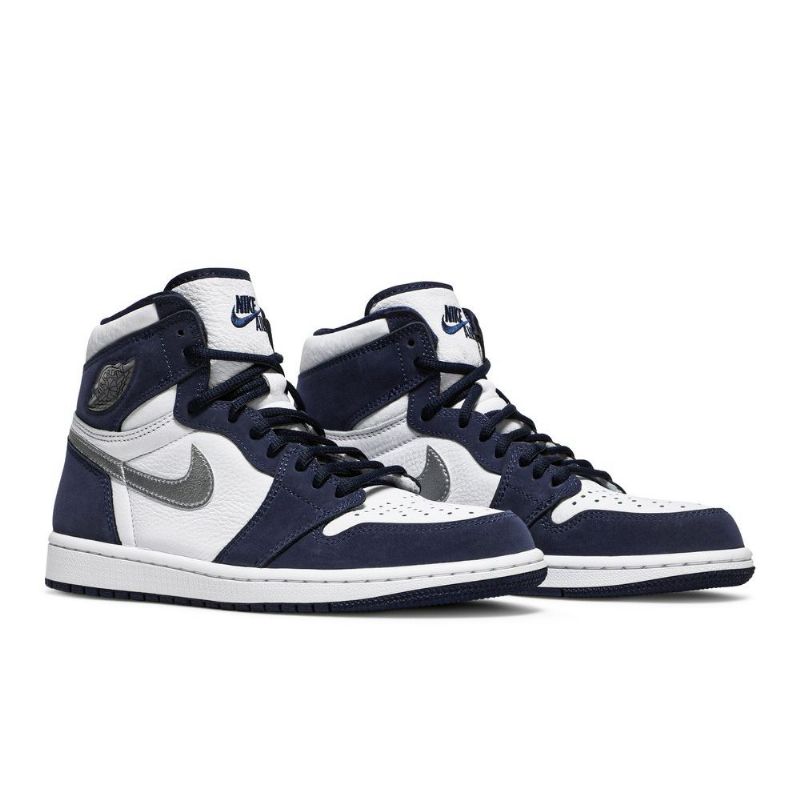 Ανδρικά Παπούτσια Air Jordan 1 Retro High Co.jp Άσπρο Σκούρο Μπλε Ασήμι