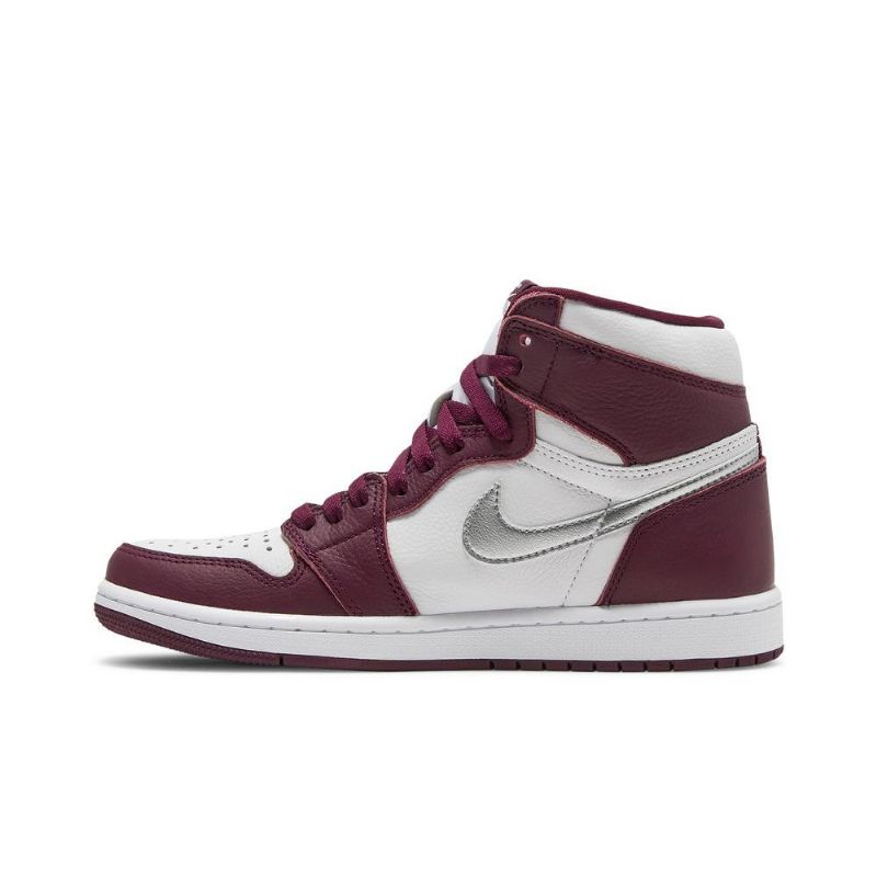 Ανδρικά Παπούτσια Air Jordan 1 Retro High Og Bordeaux Άσπρο Ασήμι