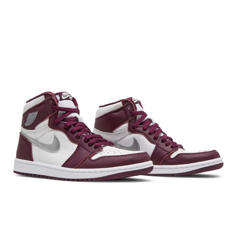 Ανδρικά Παπούτσια Air Jordan 1 Retro High Og Bordeaux Άσπρο Ασήμι
