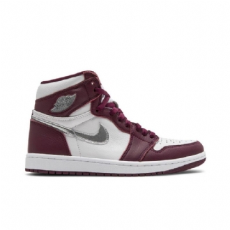 Ανδρικά Παπούτσια Air Jordan 1 Retro High Og Bordeaux Άσπρο Ασήμι