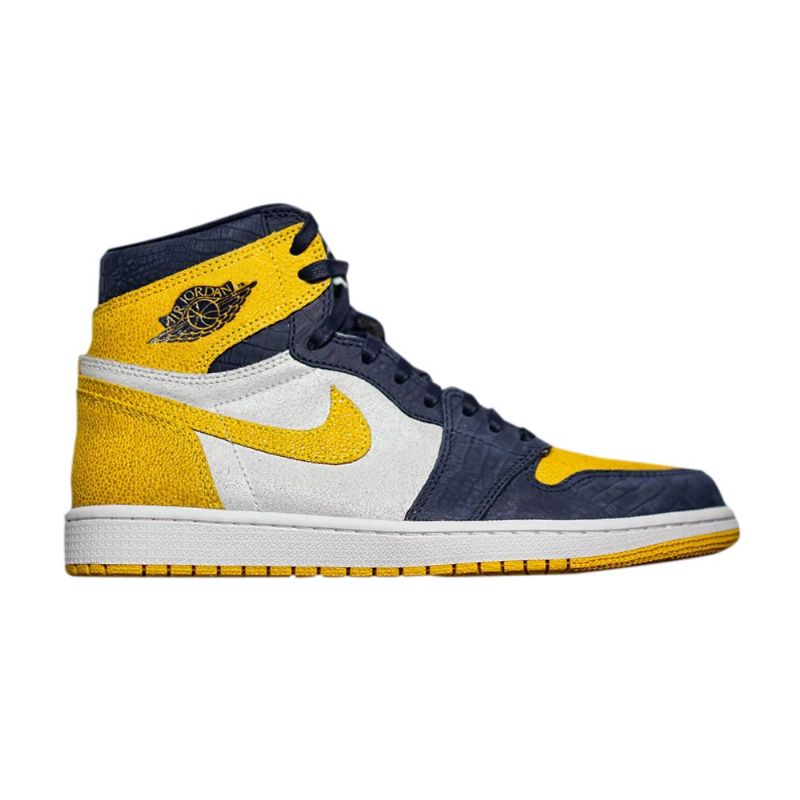 Ανδρικά Παπούτσια Air Jordan 1 Retro High Og Pe Άσπρο Κίτρινος Σκούρο Μπλε