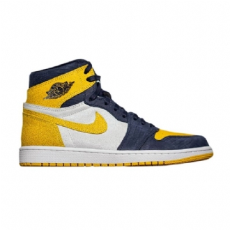 Ανδρικά Παπούτσια Air Jordan 1 Retro High Og Pe Άσπρο Κίτρινος Σκούρο Μπλε
