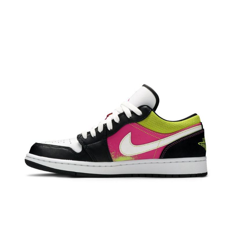 Ανδρικά Παπούτσια Air Jordan 1 Χαμηλά Μαύρα Λευκά Ροζ Πράσινα
