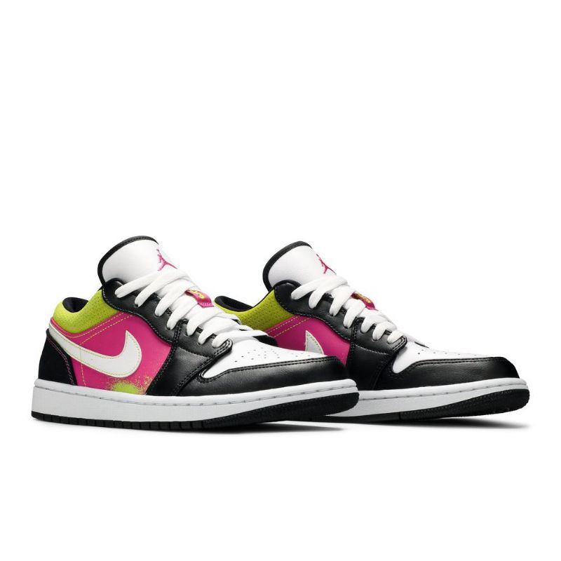 Ανδρικά Παπούτσια Air Jordan 1 Χαμηλά Μαύρα Λευκά Ροζ Πράσινα