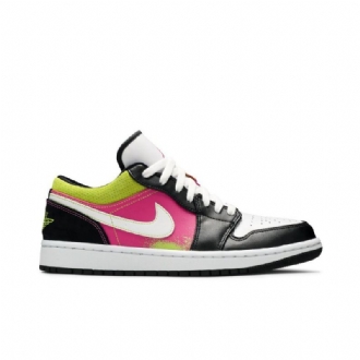 Ανδρικά Παπούτσια Air Jordan 1 Χαμηλά Μαύρα Λευκά Ροζ Πράσινα