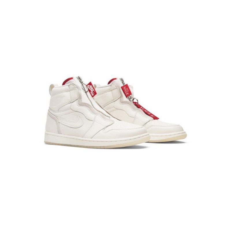 Γυναικεία Παπούτσια Air Jordan 1 Anna Wintour Retro Με Ψηλό Φερμουάρ Λευκά Κόκκινα
