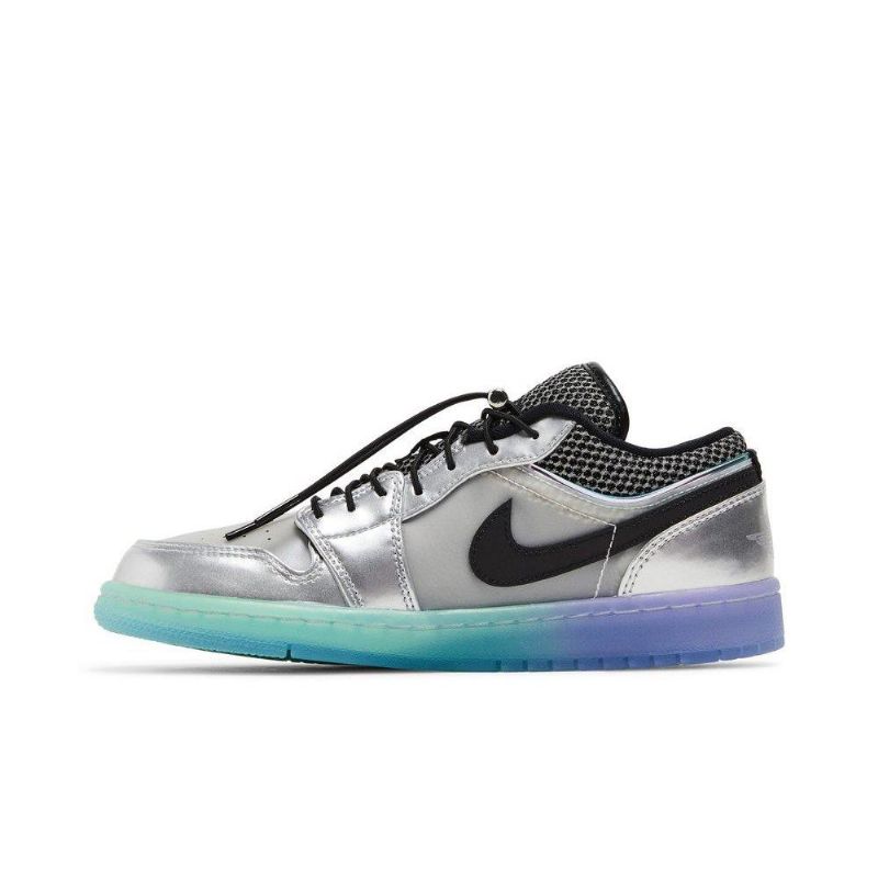 Γυναικεία Παπούτσια Air Jordan 1 Low Se Άσπρο Ασήμι Μαύρα