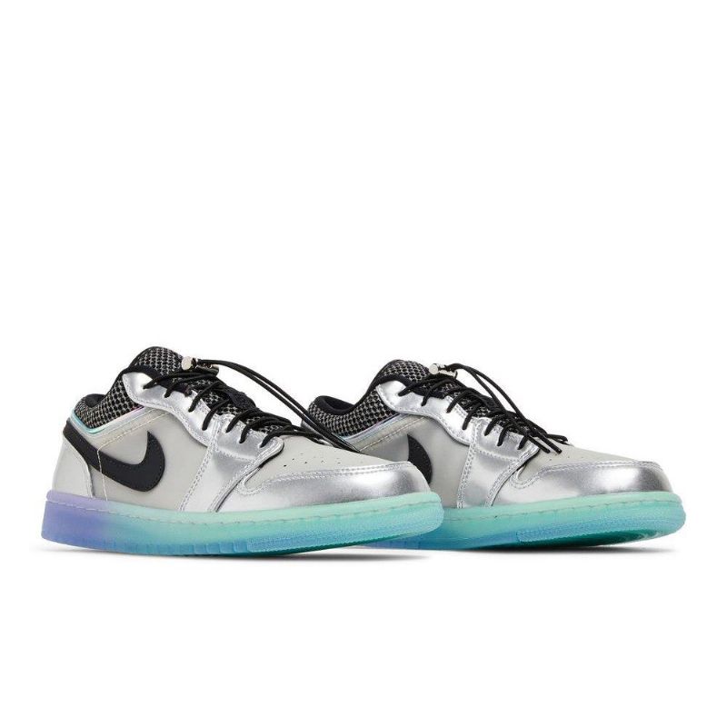 Γυναικεία Παπούτσια Air Jordan 1 Low Se Άσπρο Ασήμι Μαύρα