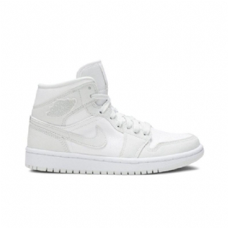 Γυναικεία Παπούτσια Air Jordan 1 Mid Άσπρο Γκρί