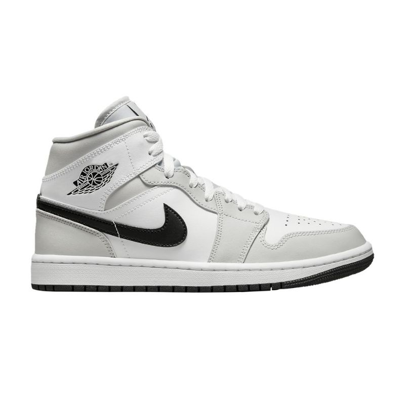 Γυναικεία Παπούτσια Air Jordan 1 Mid Άσπρο Γκρί Μαύρος