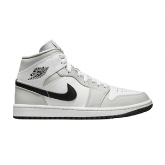Γυναικεία Παπούτσια Air Jordan 1 Mid Άσπρο Γκρί Μαύρος