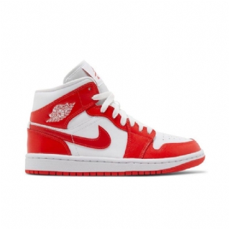 Γυναικεία Παπούτσια Air Jordan 1 Mid Άσπρο Κόκκινος