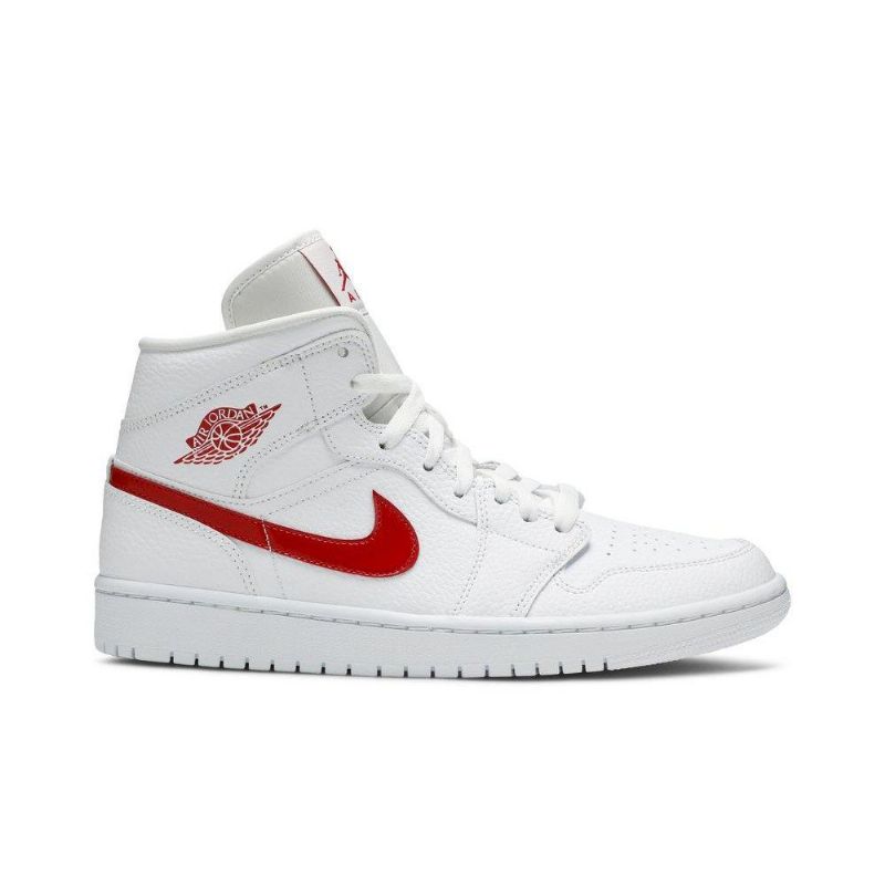 Γυναικεία Παπούτσια Air Jordan 1 Mid Άσπρο Κόκκινος