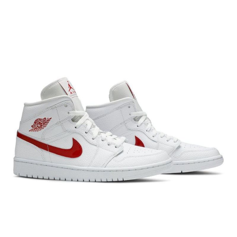 Γυναικεία Παπούτσια Air Jordan 1 Mid Άσπρο Κόκκινος