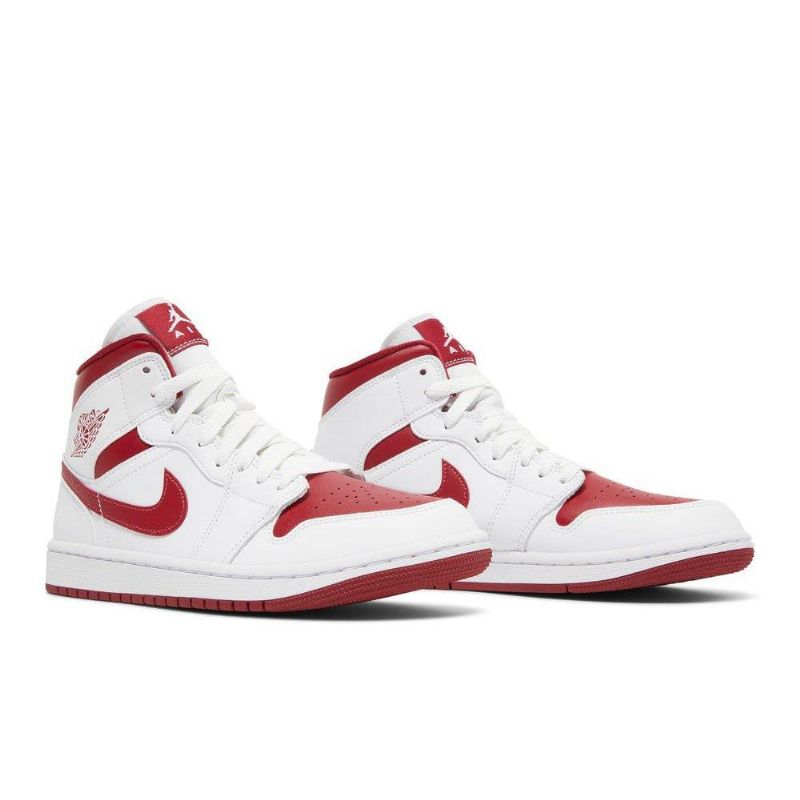 Γυναικεία Παπούτσια Air Jordan 1 Mid Άσπρο Κόκκινος
