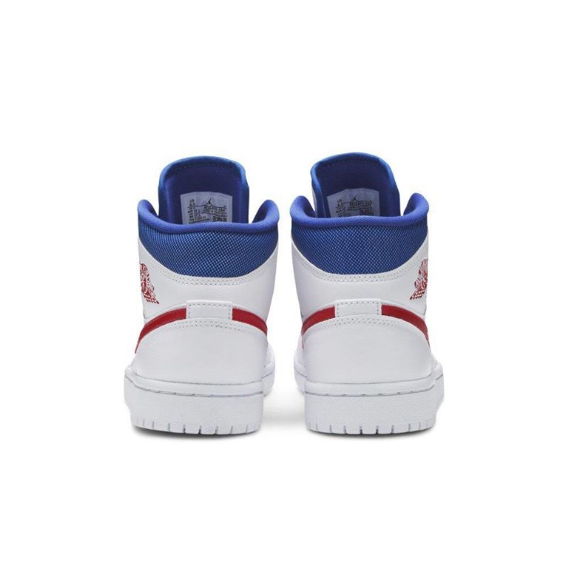 Γυναικεία Παπούτσια Air Jordan 1 Mid Άσπρο Κόκκινος Μπλε