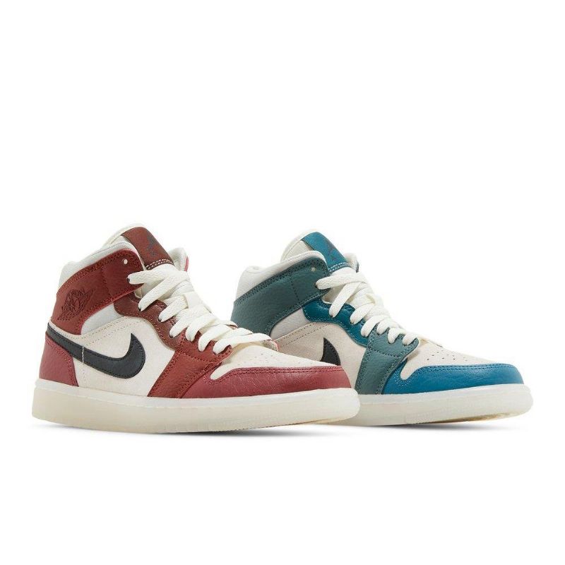 Γυναικεία Παπούτσια Air Jordan 1 Mid Άσπρο Κόκκινος Πράσινος