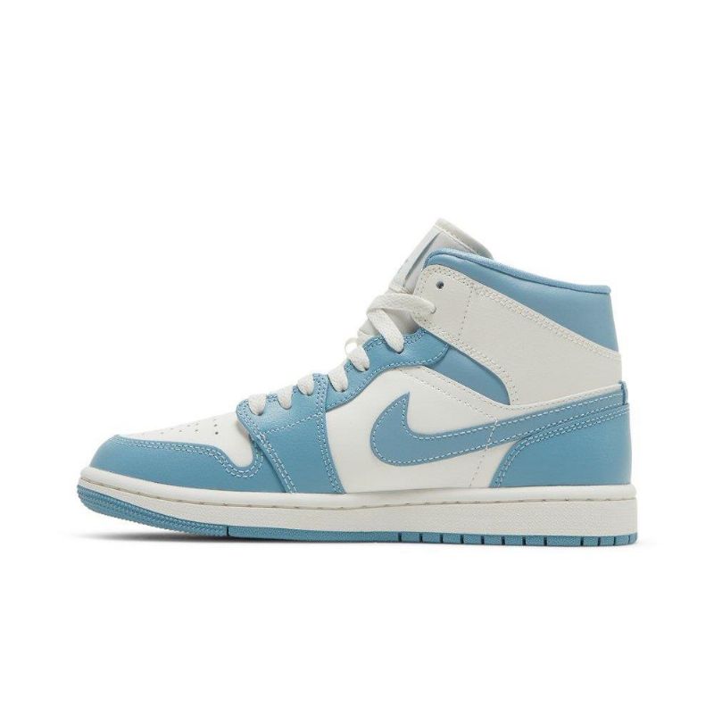 Γυναικεία Παπούτσια Air Jordan 1 Mid Άσπρο Μπλε