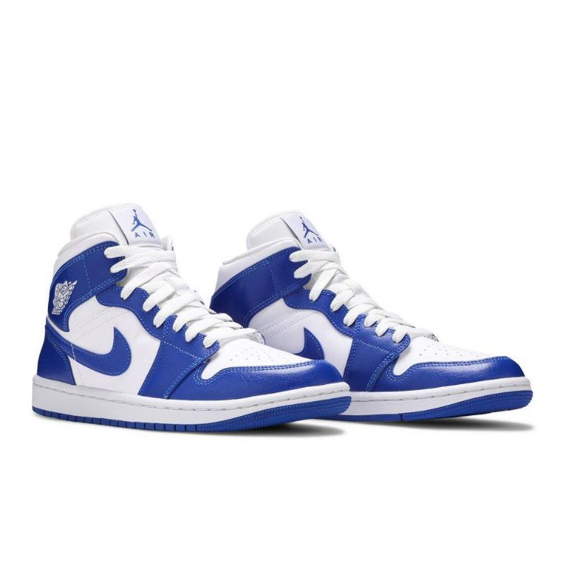 Γυναικεία Παπούτσια Air Jordan 1 Mid Άσπρο Μπλε