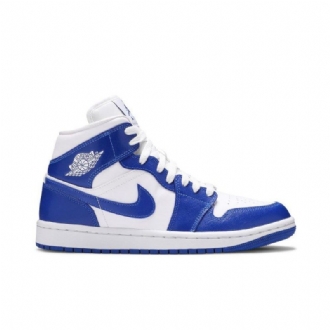 Γυναικεία Παπούτσια Air Jordan 1 Mid Άσπρο Μπλε