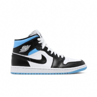 Γυναικεία Παπούτσια Air Jordan 1 Mid Άσπρο Μπλε Μαύρος