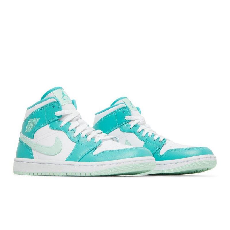 Γυναικεία Παπούτσια Air Jordan 1 Mid Άσπρο Μπλε Πράσινος