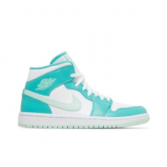 Γυναικεία Παπούτσια Air Jordan 1 Mid Άσπρο Μπλε Πράσινος