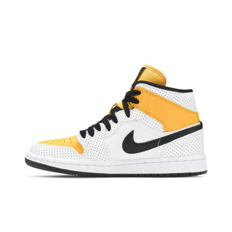Γυναικεία Παπούτσια Air Jordan 1 Mid Άσπρο Χρυσός Μαύρα
