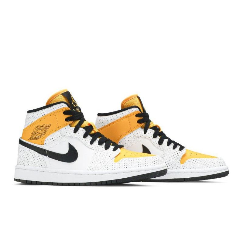 Γυναικεία Παπούτσια Air Jordan 1 Mid Άσπρο Χρυσός Μαύρα