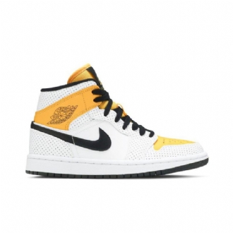 Γυναικεία Παπούτσια Air Jordan 1 Mid Άσπρο Χρυσός Μαύρα