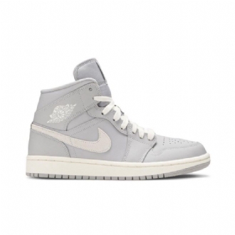 Γυναικεία Παπούτσια Air Jordan 1 Mid Γκρί Άσπρο