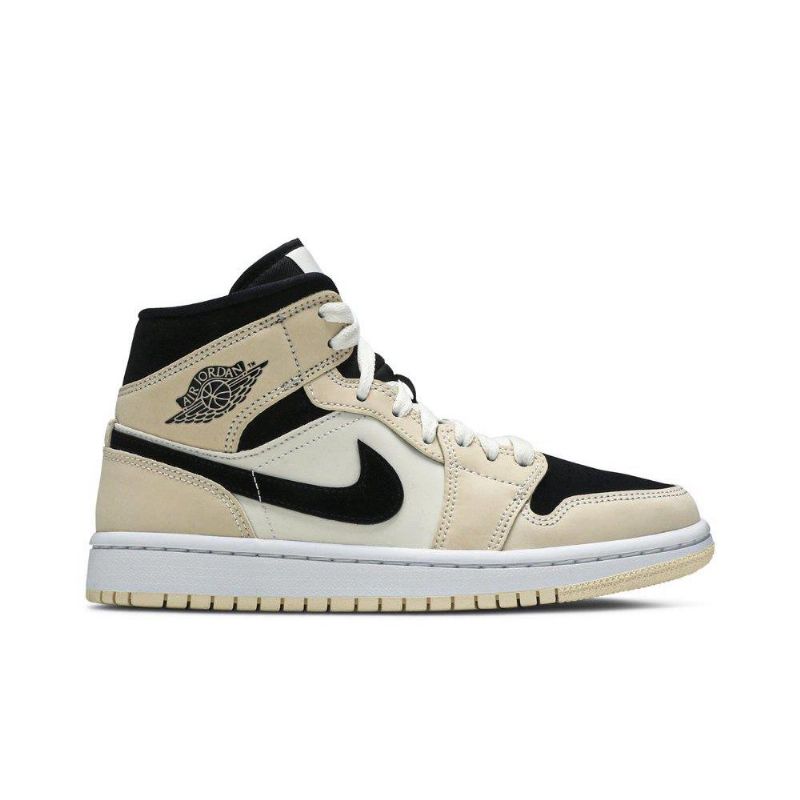 Γυναικεία Παπούτσια Air Jordan 1 Mid Khaki Μαύρος Άσπρο