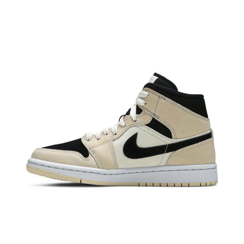 Γυναικεία Παπούτσια Air Jordan 1 Mid Khaki Μαύρος Άσπρο