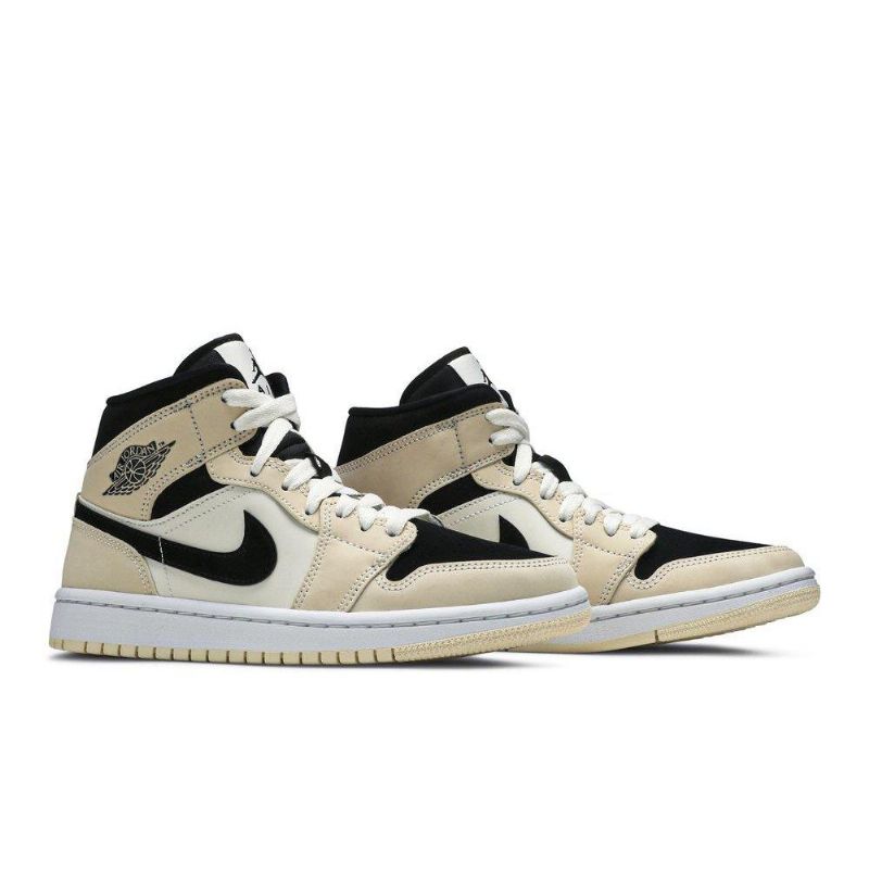 Γυναικεία Παπούτσια Air Jordan 1 Mid Khaki Μαύρος Άσπρο