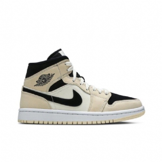 Γυναικεία Παπούτσια Air Jordan 1 Mid Khaki Μαύρος Άσπρο